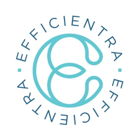 Efficientra emblem with artistic blue E